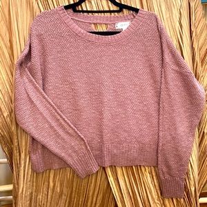Pink Rose pullover sweater in slub knit Mauve